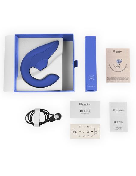 WOMANIZER - BLEND ESTIMULADOR VIBRADOR RABBIT AZUL Succionadores con vibración