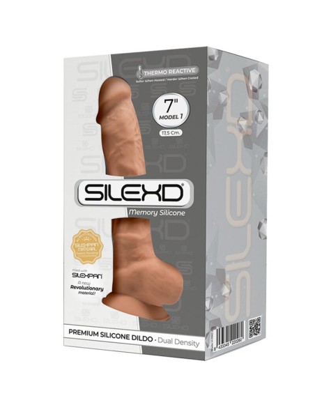 SILEXD - MODELO 1 PENE REALÍSTICO SILICONA PREMIUM SILEXPAN CARAMELO 17.5 CM Penes realísticos