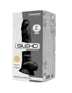SILEXD - MODELO 1 PENE REALÍSTICO SILICONA PREMIUM SILEXPAN NEGRO 20 CM 2