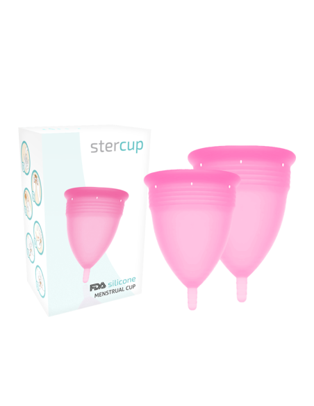 STERCUP - PACK COPA MENSTRUAL SILICONA FDA TALLA S + L ROSA Copas vaginales