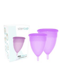 STERCUP - PACK COPA MENSTRUAL SILICONA FDA TALLA S + L LILA 2