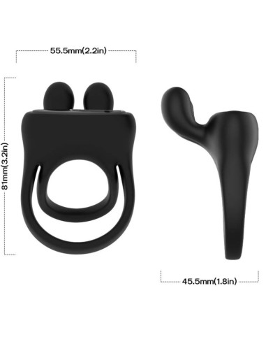 ARMONY - ANILLO VIBRADOR RABBIT NEGRO Anillos con Vibración