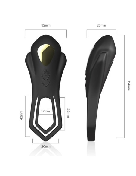 ARMONY - ROADSTER ANILLO VIBRADOR DOBLE CONTROL REMOTO NEGRO Anillos con Vibración