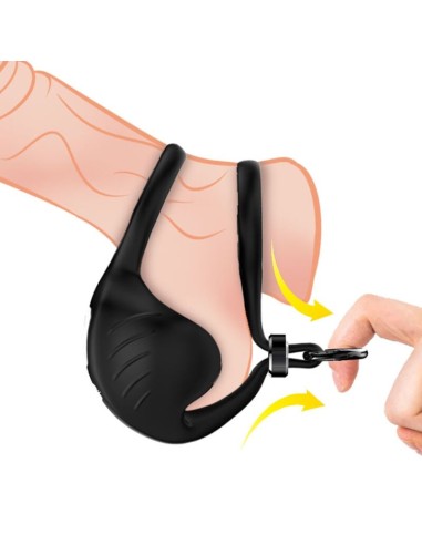 ARMONY - MANTA ANILLO VIBRADOR TESTÍCULOS CONTROL REMOTO NEGRO Anillos con Vibración