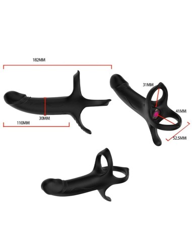 ARMONY - DILDO CON ANILLO & VIBRADOR CONTROL REMOTO NEGRO Anillos con Vibración