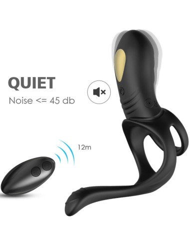 ARMONY - JOY JUMPER ANILLO VIBRADOR PAREJAS & PLUG ANAL CONTROL REMOTO NEGRO Anillos con Vibración