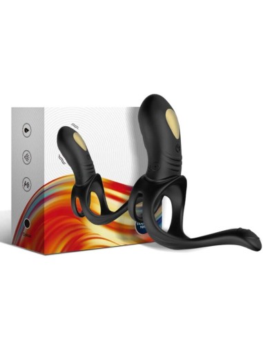 ARMONY - JOY JUMPER ANILLO VIBRADOR PAREJAS & PLUG ANAL CONTROL REMOTO NEGRO Anillos con Vibración