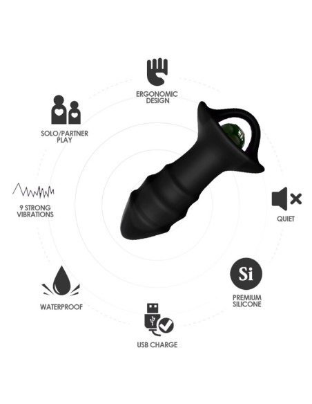 ARMONY - KYLIN DEDAL VIBRADOR & PLUG ANAL CONTROL REMOTO NEGRO Plugs Anales