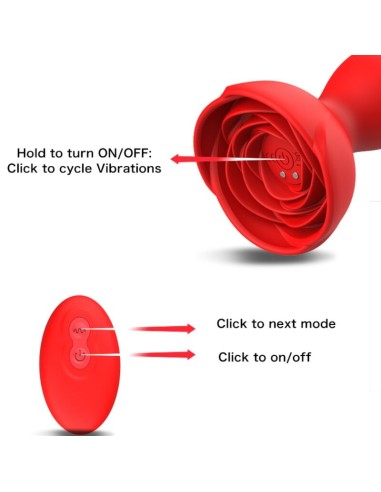 ARMONY - EXTREME A BLOOM ROSA VIBRADOR & PLUG ANAL CONTROL REMOTO ROJO Vibradores Anales