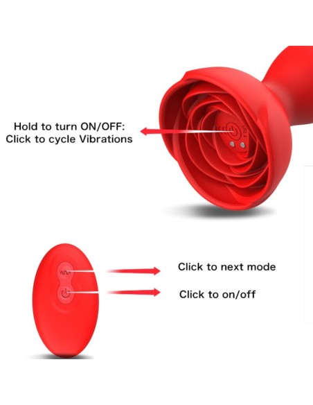 ARMONY - EXTREME A BLOOM ROSA VIBRADOR & PLUG ANAL CONTROL REMOTO ROJO Vibradores Anales