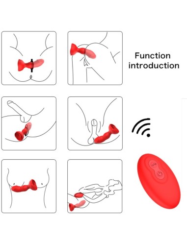 ARMONY - EXTREME A BLOOM ROSA VIBRADOR & PLUG ANAL CONTROL REMOTO ROJO Vibradores Anales
