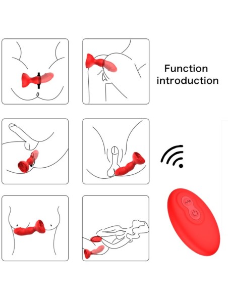 ARMONY - EXTREME A BLOOM ROSA VIBRADOR & PLUG ANAL CONTROL REMOTO ROJO Vibradores Anales