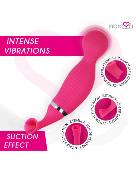 MORESSA - KIRK DUO SUCCIONADOR + MASAJEADOR MULTI PRESTACIONES PREMIUM SILICONE RECARGABLE Estimuladores