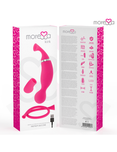 MORESSA - KIRK DUO SUCCIONADOR + MASAJEADOR MULTI PRESTACIONES PREMIUM SILICONE RECARGABLE Estimuladores
