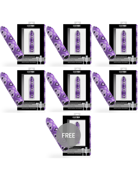 CUSTOM BULLETS - BALA RECARGABLE SNAKE LILA 10 INTENSIDADES 6 + 1 GRATIS Juguetes para Mujeres