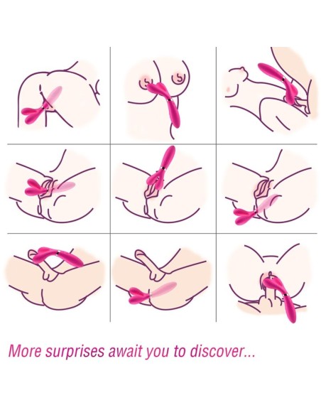 ARMONY - Y-WAND MASAJEADOR & VIBRADOR CABEZA DOBLE FUCSIA Para Clítoris