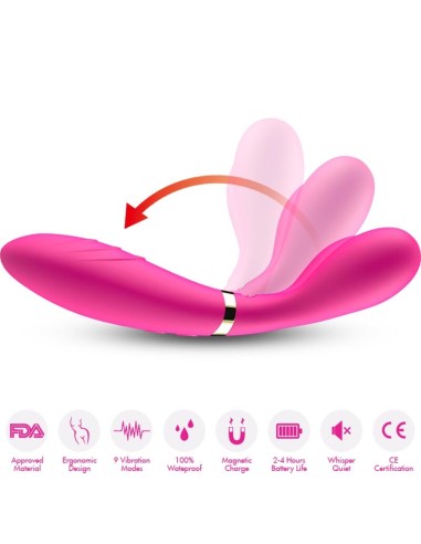 ARMONY - Y-WAND MASAJEADOR & VIBRADOR CABEZA DOBLE FUCSIA Para Clítoris