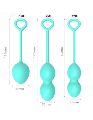 ARMONY - ANABIOSIS PESAS VAGINALES 3 NIVELES VERDE Bolas Silicona