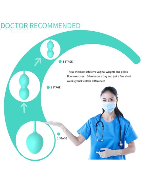 ARMONY - ANABIOSIS PESAS VAGINALES 3 NIVELES VERDE Bolas Silicona