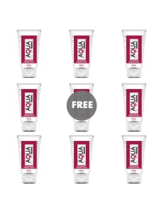 AQUA TRAVEL - LUBRICANTE BASE AGUA SABOR FRAMBUESA SALVAJE - 50 ML 8+1 GRATIS