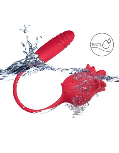 ARMONY - ROSA 3 EN 1, ESTIMULADOR, SUCCIONADOR Y UP&DOWN CON COLA ROJO Succionadores con vibración