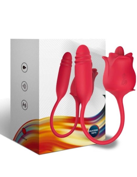 ARMONY - ROSA 3 EN 1, ESTIMULADOR, SUCCIONADOR Y UP&DOWN CON COLA ROJO Succionadores con vibración