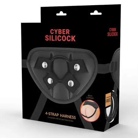 CYBER SILICOCK - ARNÉS CON 3 ANILLAS SILICONA 