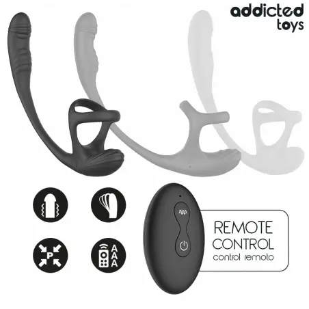 ADDICTED TOYS - PLUG ANAL VIBRACIÓN Y WAVING 360º Y ESTIMULADOR TESTÍCULOS 