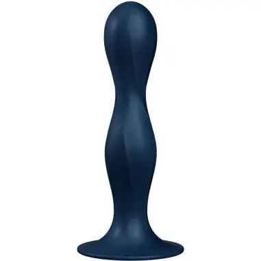SATISFYER - DOUBLE BALL-R DILDO SILICONA AZUL 