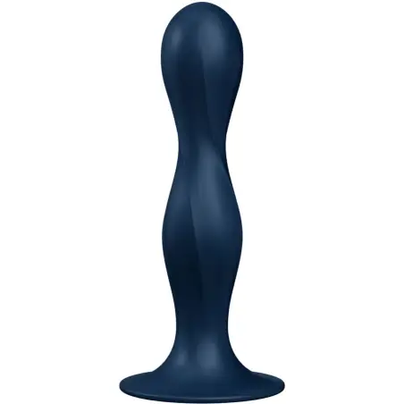 SATISFYER - DOUBLE BALL-R DILDO SILICONA AZUL 