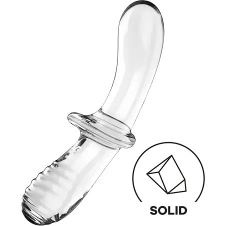SATISFYER - DOUBLE CRYSTAL DILDO TRANSPARENTE 
