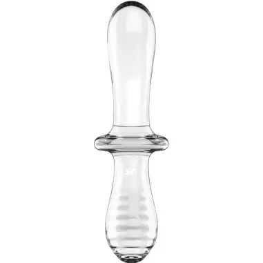 SATISFYER - DOUBLE CRYSTAL DILDO TRANSPARENTE 