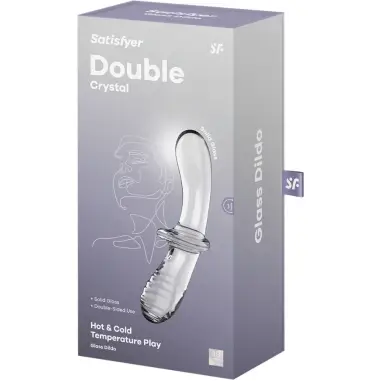 SATISFYER - DOUBLE CRYSTAL DILDO TRANSPARENTE 