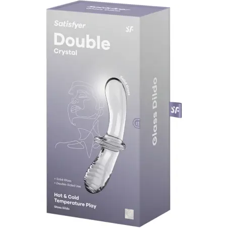 SATISFYER - DOUBLE CRYSTAL DILDO TRANSPARENTE 