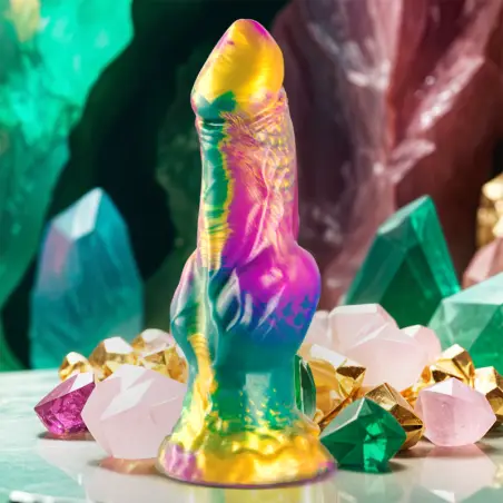 EPIC - IRIS DILDO CON TESTÍCULOS ARCOÍRIS DE PLACER 