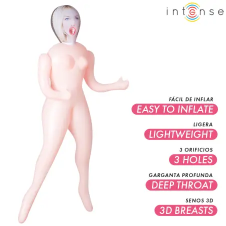 INTENSE DOLLS - INGRID MUÑECA HINCHABLE CON TRES ORIFICIOS 