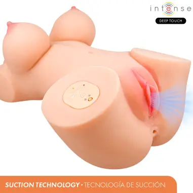 INTENSE DEEP TOUCH - VERO TORSO VAGINA CON EFECTO SUCCIÓN, CALOR, VIBRACIÓN Y VOZ CON CONTROL REMOTO 5.5 KG Muñec@s Tamaño Real