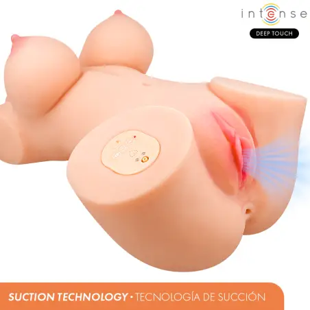 INTENSE DEEP TOUCH - VERO TORSO VAGINA CON EFECTO SUCCIÓN, CALOR, VIBRACIÓN Y VOZ CON CONTROL REMOTO 5.5 KG Muñec@s Tamaño Real