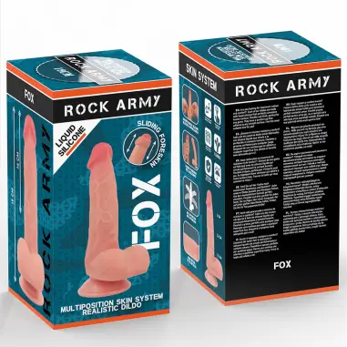 ROCKARMY - FOX DILDO REALISTA DDUAL DENSITY LIQUID SILICONE 19 CM -O- 3.2 CM Penes realísticos