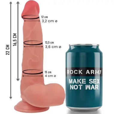 ROCKARMY - RANGER DILDO REALISTA DUAL DENSITY LIQUID SILICONE 22 CM -O- 3.6 CM Penes realísticos