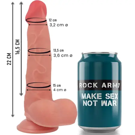 ROCKARMY - RANGER DILDO REALISTA DUAL DENSITY LIQUID SILICONE 22 CM -O- 3.6 CM Penes realísticos