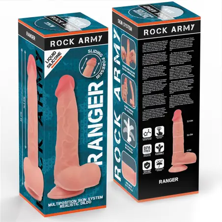 ROCKARMY - RANGER DILDO REALISTA DUAL DENSITY LIQUID SILICONE 22 CM -O- 3.6 CM Penes realísticos