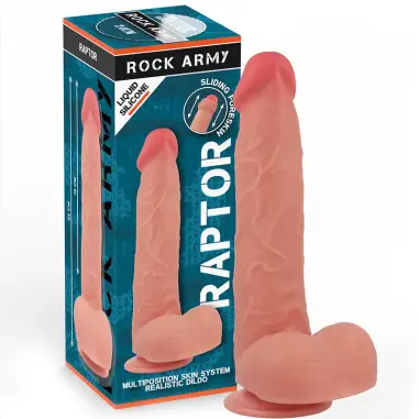 ROCKARMY - RAPTOR DILDO REALISTA DUAL DENSITY LIQUID SILICONE 24 CM -O- 4.4 CM Penes realísticos