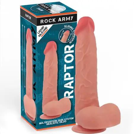 ROCKARMY - RAPTOR DILDO REALISTA DUAL DENSITY LIQUID SILICONE 24 CM -O- 4.4 CM Penes realísticos
