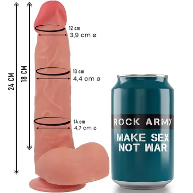 ROCKARMY - RAPTOR DILDO REALISTA DUAL DENSITY LIQUID SILICONE 24 CM -O- 4.4 CM Penes realísticos
