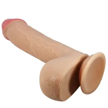 PRETTY LOVE - SLIDING SKIN SERIES DILDO REALÍSTICO CON VENTOSA PIEL DESLIZANTE NATURAL 23.4 CM 