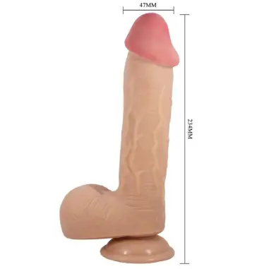 PRETTY LOVE - SLIDING SKIN SERIES DILDO REALÍSTICO CON VENTOSA PIEL DESLIZANTE NATURAL 23.4 CM 