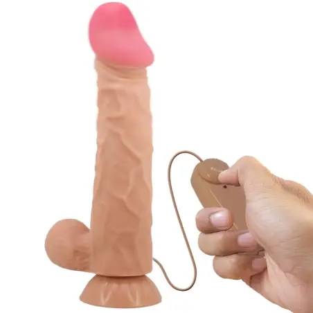 PRETTY LOVE - SLIDING SKIN SERIES DILDO REALÍSTICO CON VENTOSA PIEL DESLIZANTE CONTROL REMOTO NATURAL 24 CM 