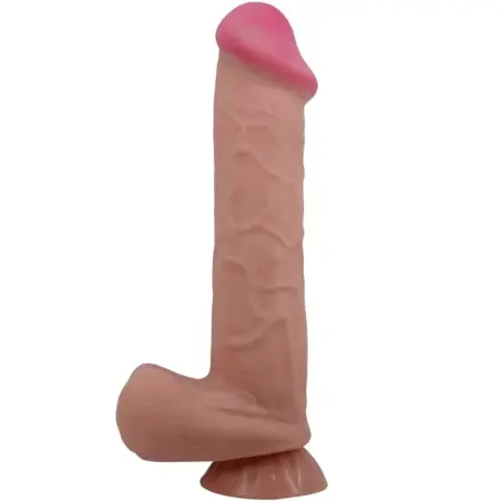 PRETTY LOVE - SLIDING SKIN SERIES DILDO REALÍSTICO CON VENTOSA PIEL DESLIZANTE MORENO 26 CM 