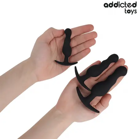 ADDICTED TOYS - SET DE 3 PLUG ANAL SILICONA MODELO 1 